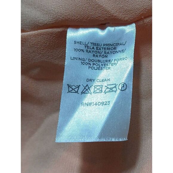 Ann Taylor womens medium boat neck orange printed peach blouse top - Picture 4 of 4
